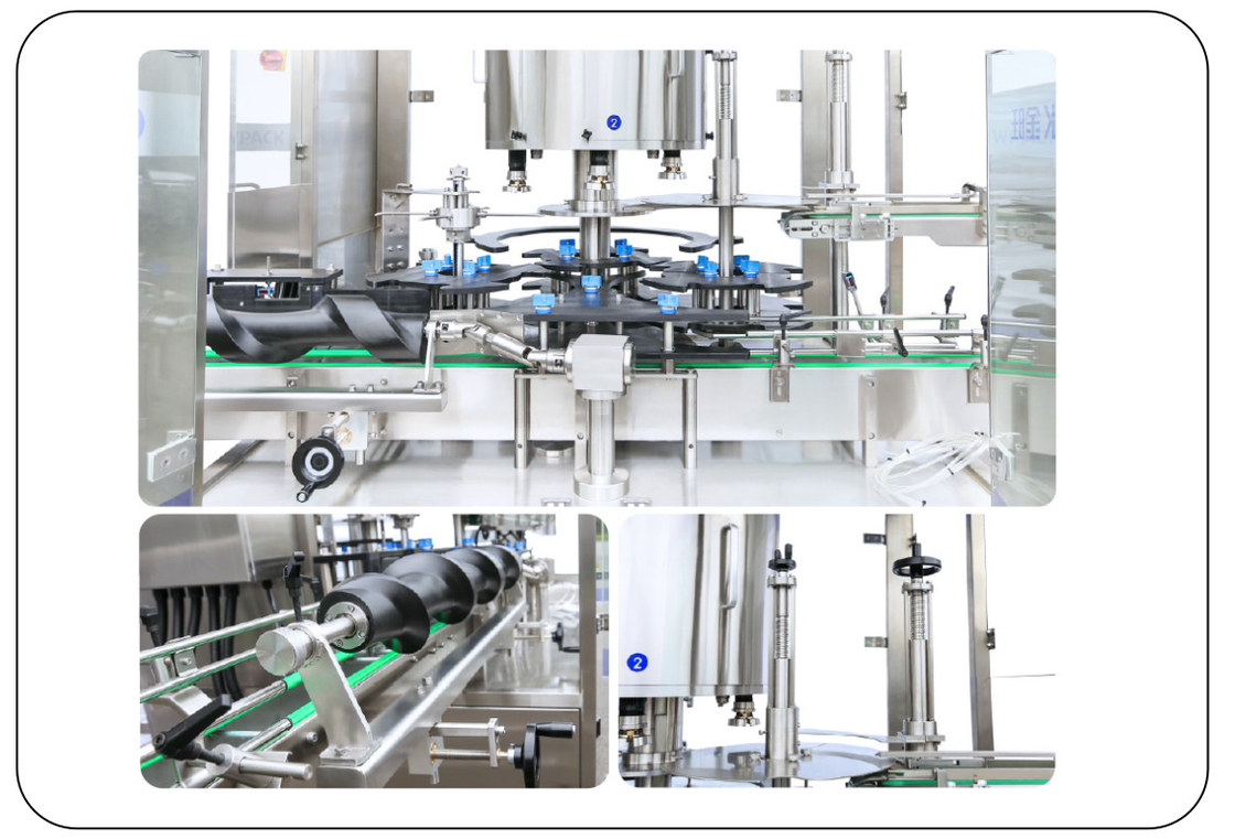 SUS304 Frame Six Head Automatic Rotary Capping Machine for Pesticides in 1-5L Drums