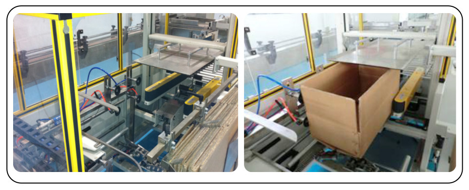 Automatic Carton Erector Machine Left In Right Out Open Carton For Agrochemical industry Bottle Filling Line