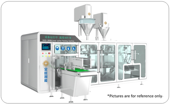 DGD-280BJ PLC Controlled Automatic Horizontal Pouch Packing Machine 380V 50Hz 6kw